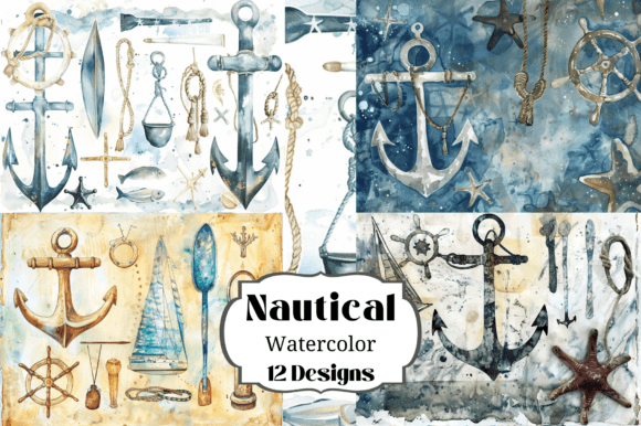 12 Watercolor Nautical Backgrounds: Elevate Your Projects