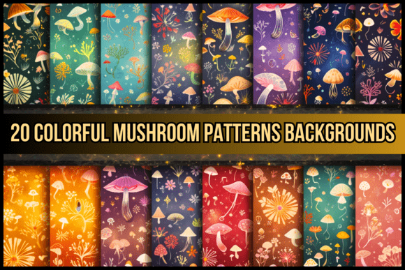 20 Mushroom Pattern Backgrounds: A Whimsical Design Asset