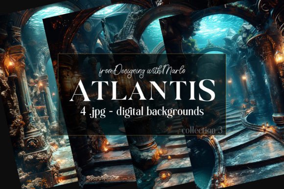 Atlantis Under Sea Fantasy Backgrounds 3 for Digital Craft
