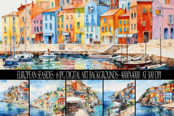 Capturing the Coast: European Seaside Art Backgrounds