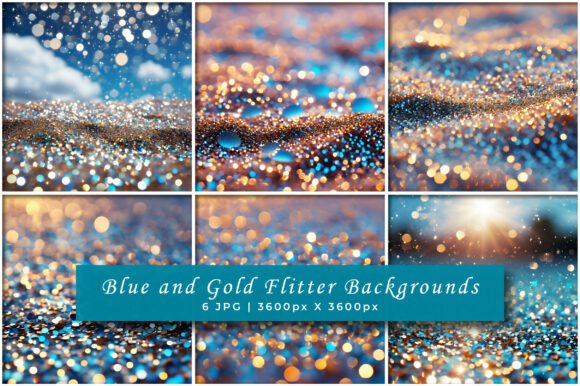 Crafting Visual Luxury with Elegant Blue & Gold Glitter Backgrounds