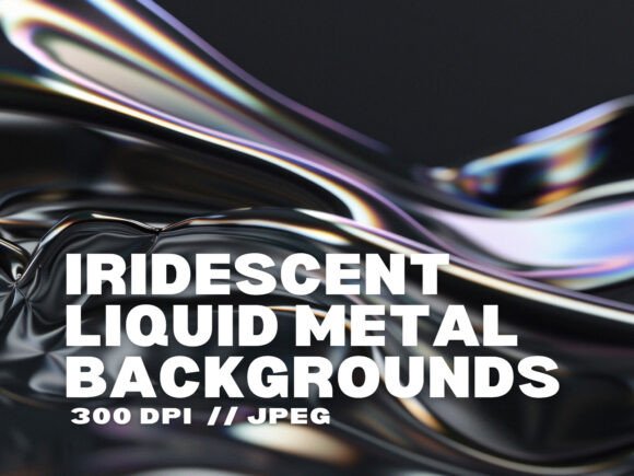 Elevate Your Projects with 12 Iridescent Liquid Metal Backgrounds