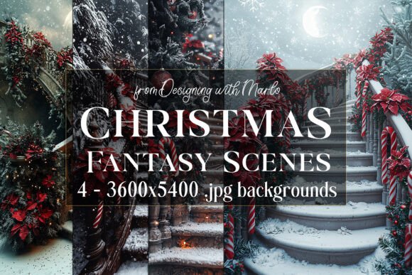 Enchanting Fantasy Christmas Scene Backgrounds 2