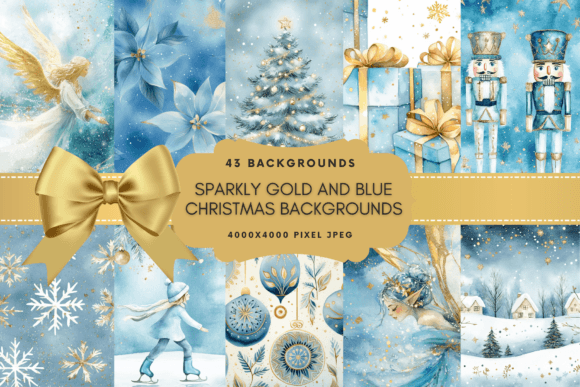 Gold and Blue Christmas Backgrounds: Your Holiday Design Toolkit