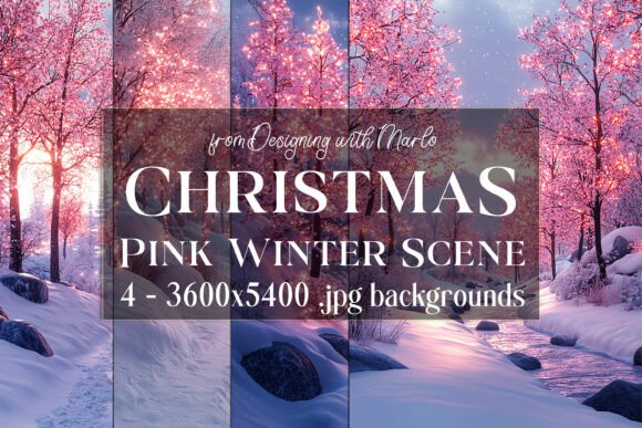 Pink Winter Christmas Scene Backgrounds: A Creative Toolkit