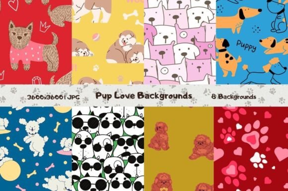 Pup Love Backgrounds: The Playful Design Asset for Dog-Themed Projects