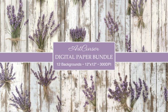 Rustic Lavender Bouquet Wood Backgrounds for Creative Projects