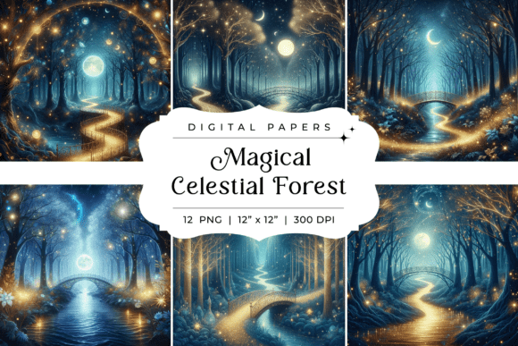 Transform Your Projects with Magical Celestial Forest Backgrounds