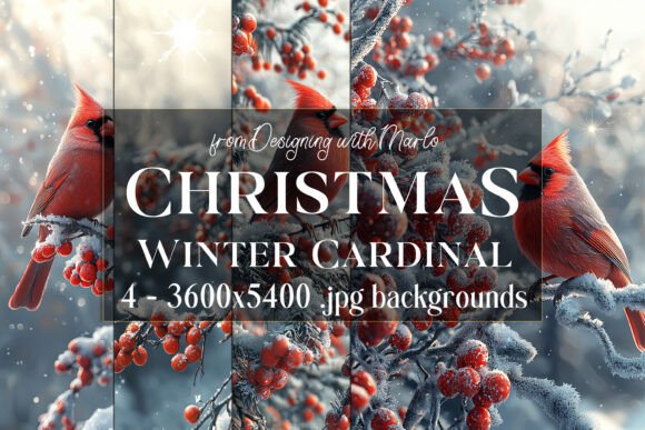 Winter Christmas Cardinal Backgrounds: Elevate Your Holiday Projects